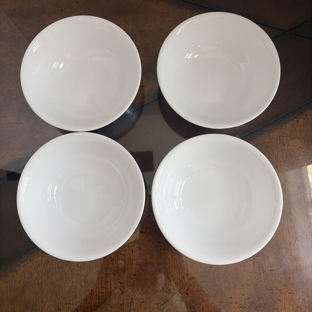 (4) Corelle Vitrelle WINTER FROST WHITE 6 1/4" Salad/Cereal Bowls -